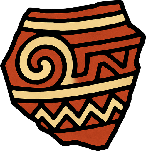Pottery sherd.
In-Game asset.  2d.  High contrast.  No shadows