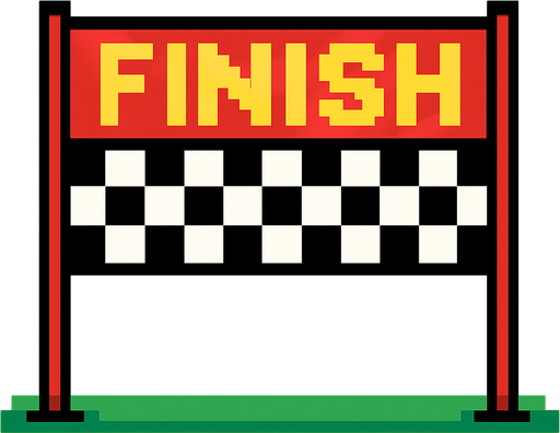 make a 2d pixel finish line.
In-Game asset.  2d.  High contrast.  No shadows