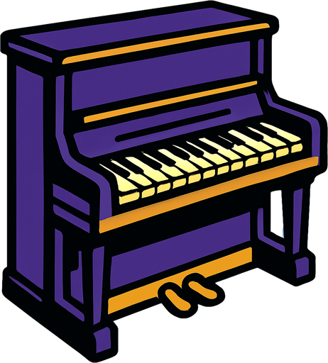 piano.
In-Game asset.  2d.  High contrast.  No shadows