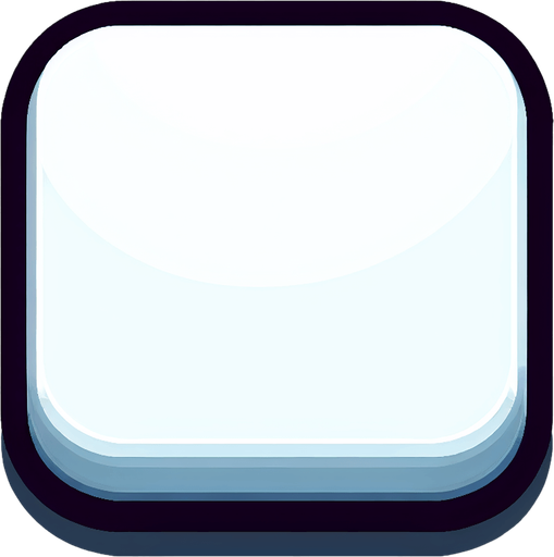 White square with round corners 
Single Game Texture. In-Game asset. 2d. Blank background. High contrast. No shadows.