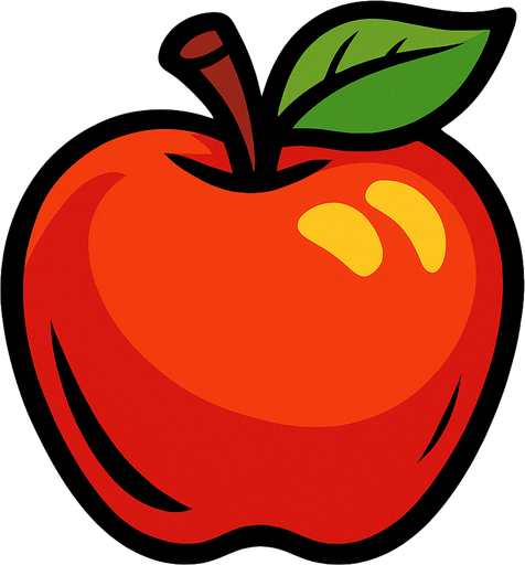 Apple.
In-Game asset.  2d.  High contrast.  No shadows