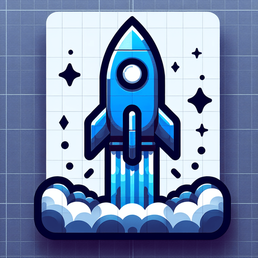 Blue rocet.
Single Game Texture.  In-Game asset.  2d.  Blank background.  High contrast.  No shadows