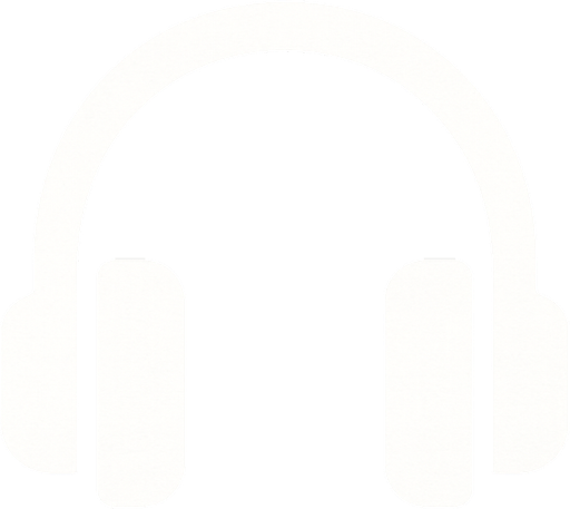 White headphones logo..
In-Game asset.  2d.  High contrast.  No shadows