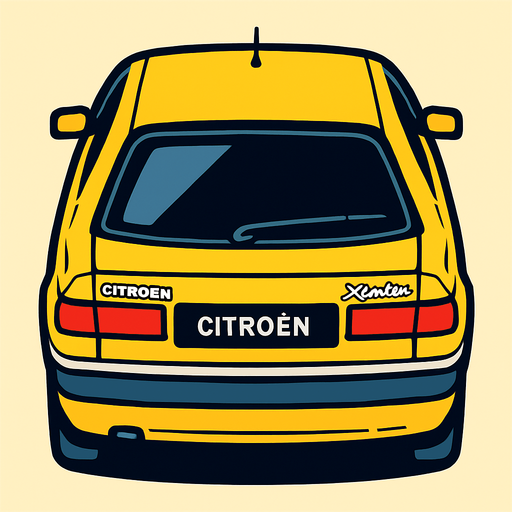 Citroen xantia arkasi ama yukaridan
In-Game asset.  2d.  High contrast.  No shadows