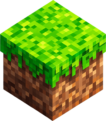 top view of a Minecraft grass block.
Single Game Texture.  In-Game asset.  2d.  Blank background.  High contrast.  No shadows