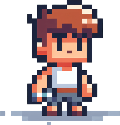 pixel mario character. 2d
Single Game Texture.  In-Game asset.  2d.  Blank background.  High contrast.  No shadows