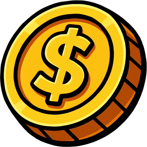 coin.
In-Game asset.  2d.  High contrast. no s