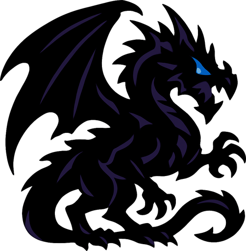 Dragon de l'ombre.
In-Game asset.  2d.  High contrast.  No shadows