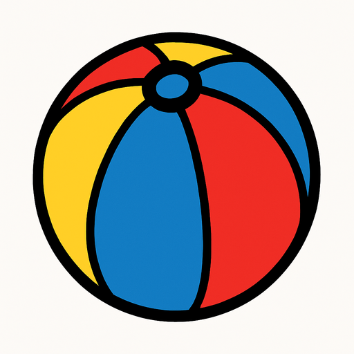 beach ball.
In-Game asset.  2d.  High contrast.  No shadows
