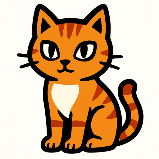 cat no background.
In-Game asset.  2d.  High contrast.  No shadows