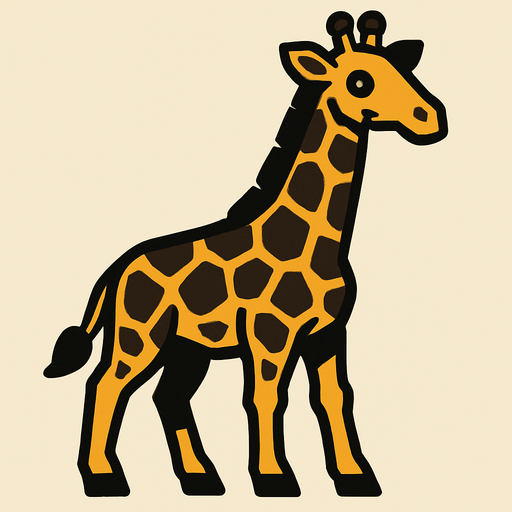 Giraffe.
In-Game asset.  2d.  High contrast.  No shadows