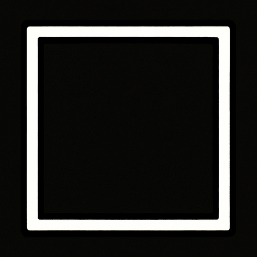 Un recuadro blanco sin relleno interlineado.
In-Game asset.  2d.  High contrast.  No shadows