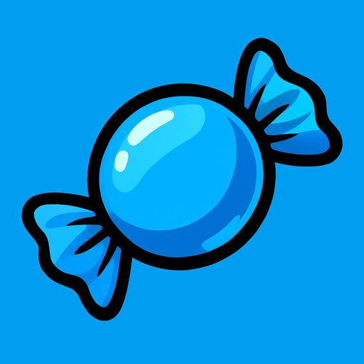 blue candy.
In-Game asset.  2d.  High contrast.  No shadows
