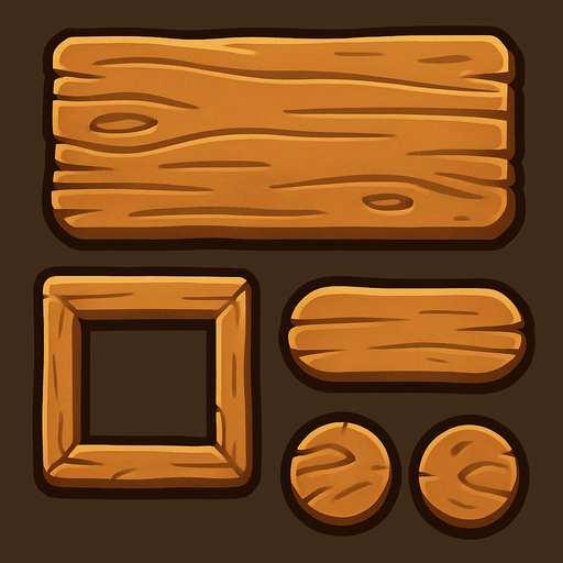 Ahşap tema.
In-Game asset.  2d.  High contrast.  No shadows