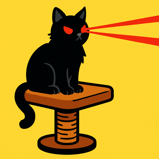 "Laser Cat Perch": A cat with laser eyes that "targets" and zaps high-priority enemies with precision. (Internet loves cats)..
In-Game asset.  2d.  High contrast.  No shadows