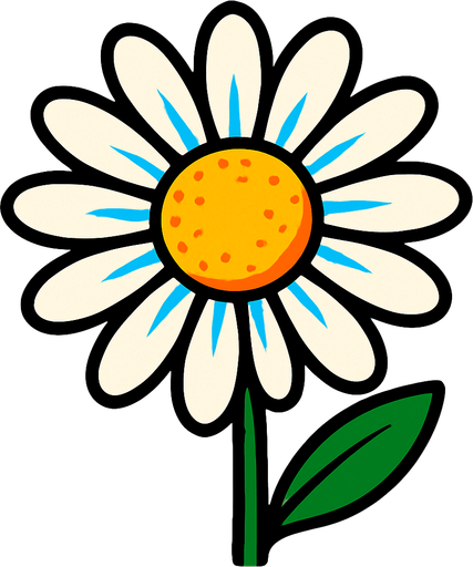 Daisy. Front. Make it vibrant..
In-Game asset.  2d.  High contrast.  No shadows