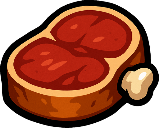 Carne pequeña.
In-Game asset.  2d.  High contrast.  No shadows