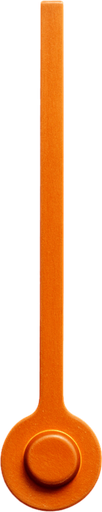 Photorealistic speedometer's orange hourhand, only just the hourhand with black bath. The hourhand shape is a line. front view