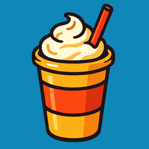 a fast food milkshake.
In-Game asset.  2d.  High contrast.  No shadows