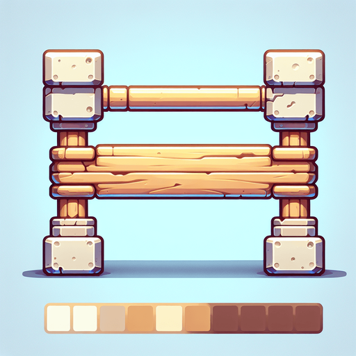 Narrow Horizontal rod. Light wood
Single Game Texture. In-Game asset. 2d. Blank background. High contrast. No shadows.