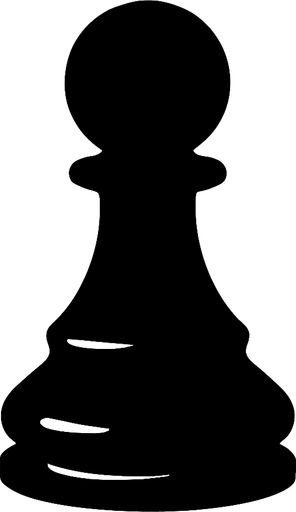 siyah piyon.
In-Game asset.  2d.  High contrast.  No shadows