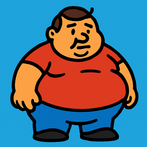 fat.
In-Game asset.  2d.  High contrast.  No shadows