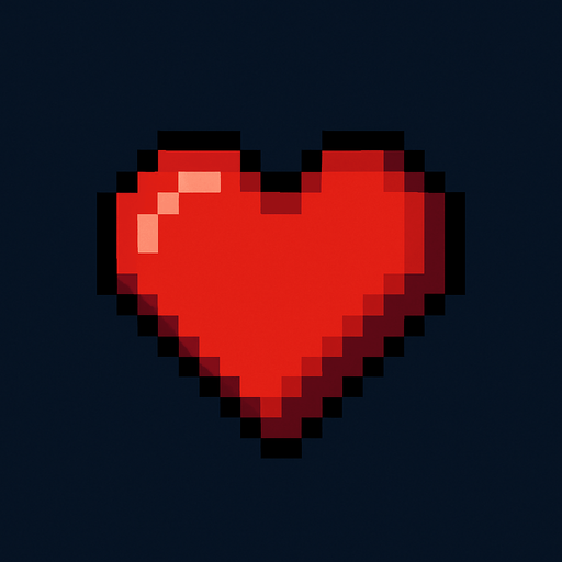 Make a good pixel 2d heart. Look s cool.
In-Game asset.  2d.  High contrast.  No shadows