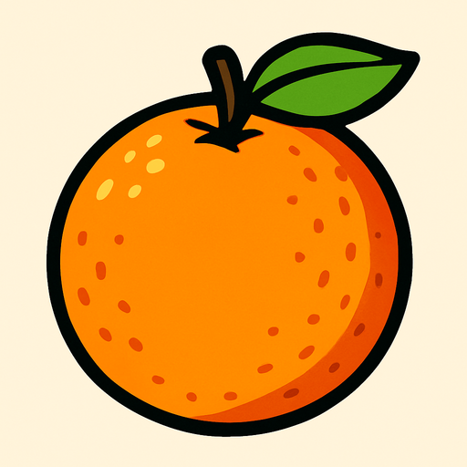 an orange.
In-Game asset.  2d.  High contrast.  No shadows