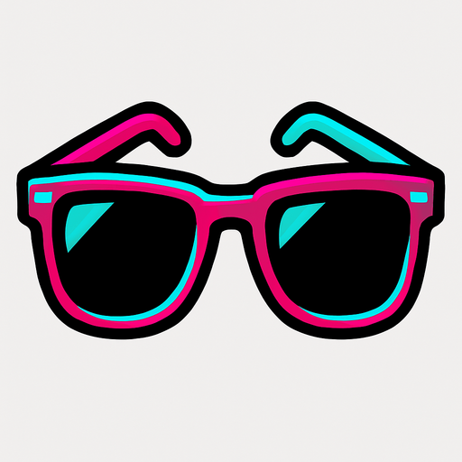 Cool sunglasses.
In-Game asset.  2d.  High contrast.  No shadows. Facing camera