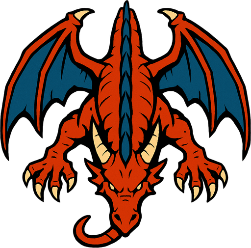 dragon from top.
In-Game asset.  2d.  High contrast.  No shadows