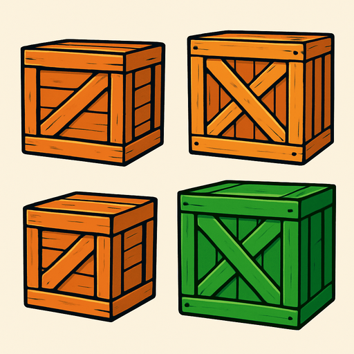 çizgi film boxes.
In-Game asset.  2d.  High contrast.  No shadows