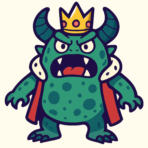 King monster.
In-Game asset.  2d.  High contrast.  No shadows