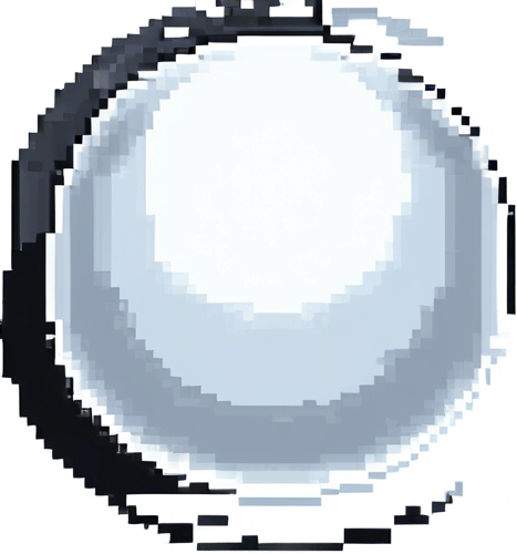 Black outline around the white bubble. Pixel