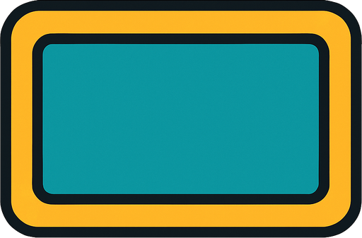 Simple yet pleasing rectangle that can be used for a UI.
In-Game asset.  2d.  High contrast.  No shadows