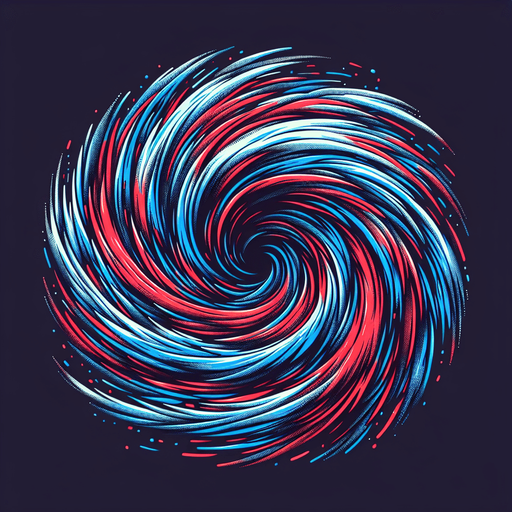 tourbillon bleu et rouge.
Single Game Texture. In-Game asset. 2d. Blank background. High contrast. No shadows.