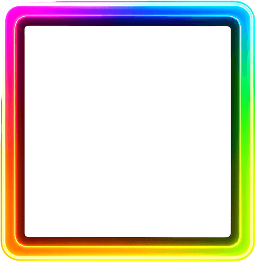 multicolored filled neon rectangle.
In-Game asset.  2d.  High contrast.  No shadows
