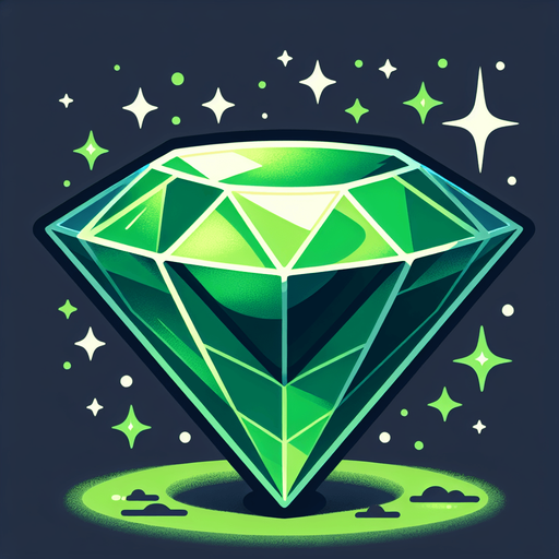 a western shining green diamond.
Single Game Texture. In-Game asset. 2d. Blank background. High contrast. No shadows.