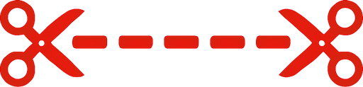 Picture of a straight cutting line in red..
In-Game asset.  2d.  High contrast.  No shadows