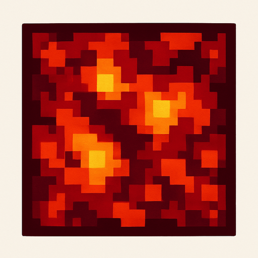 I completely dark red square with some orange parts more in the middle representing a lava block.
In-Game asset.  2d.  High contrast.  No shadows