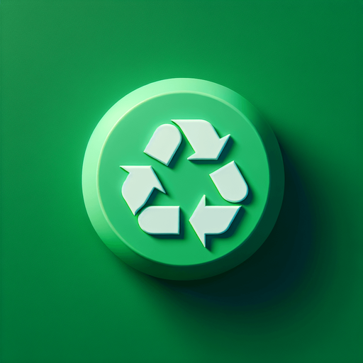 top view of a green round with a white recycle sign..
Uniform lighting