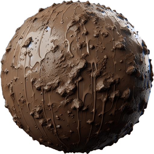 Mud ground.
Single Game Texture.  In-Game asset.  2d.  Blank background.  High contrast.  No shadows