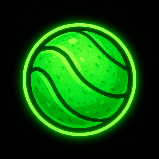 green neon ball.
In-Game asset.  2d.  High contrast.  No shadows