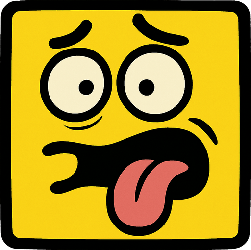 Funny square face looking like an idiot yellow.
In-Game asset.  2d.  High contrast.  No shadows