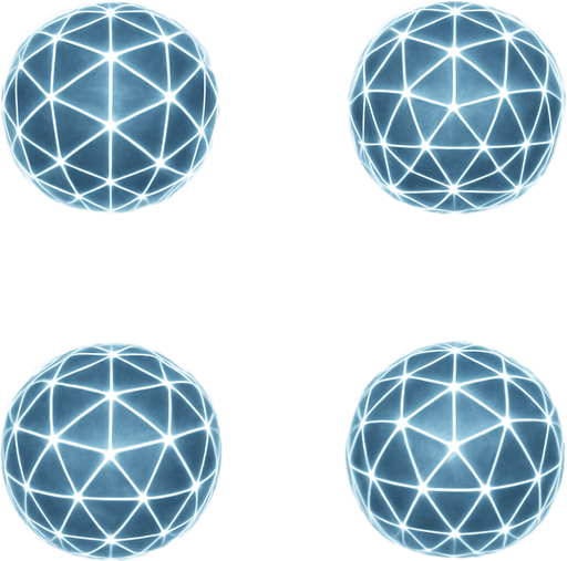 2x2 Sprite Sheet of futuristic white energy geodesic dome.
Seen from above / zenith view
