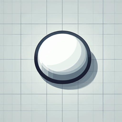 A round white button for an interface element..
Single Game Texture. In-Game asset. 2d. Blank background. High contrast. No shadows.