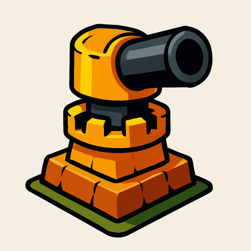 a tower of a tower defence.
In-Game asset.  2d.  High contrast.  No shadows
