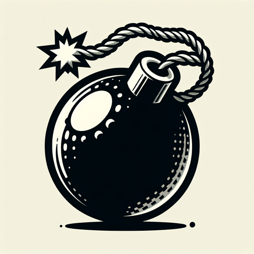 Bomb for pop game.
Single Game Texture. In-Game asset. 2d. Blank background. High contrast. No shadows.