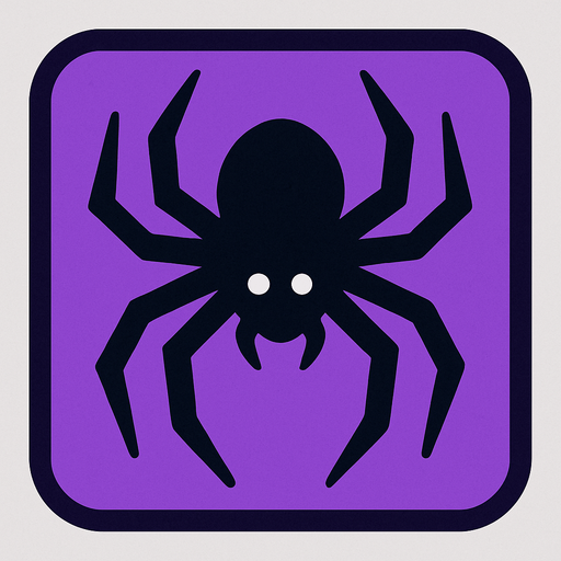 spider icon.
In-Game asset.  2d.  High contrast.  No shadows