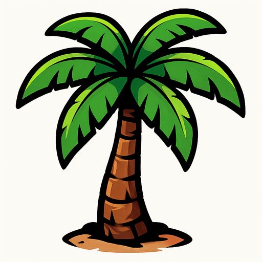 palm tree.
In-Game asset.  2d.  High contrast.  No shadows
