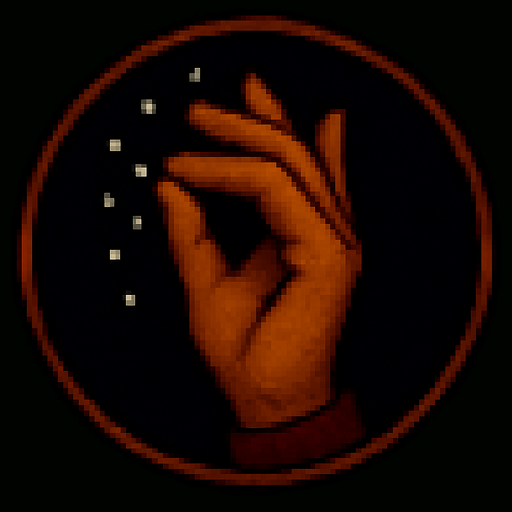 A hand with its fingers symbolizing salt